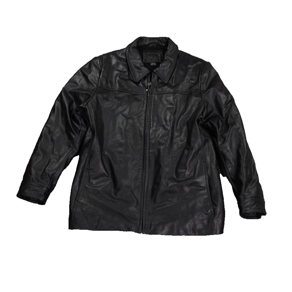 VTG Kathy Ireland  Genuine Leather Jacket‎ Womens Large Quilted Black Moto